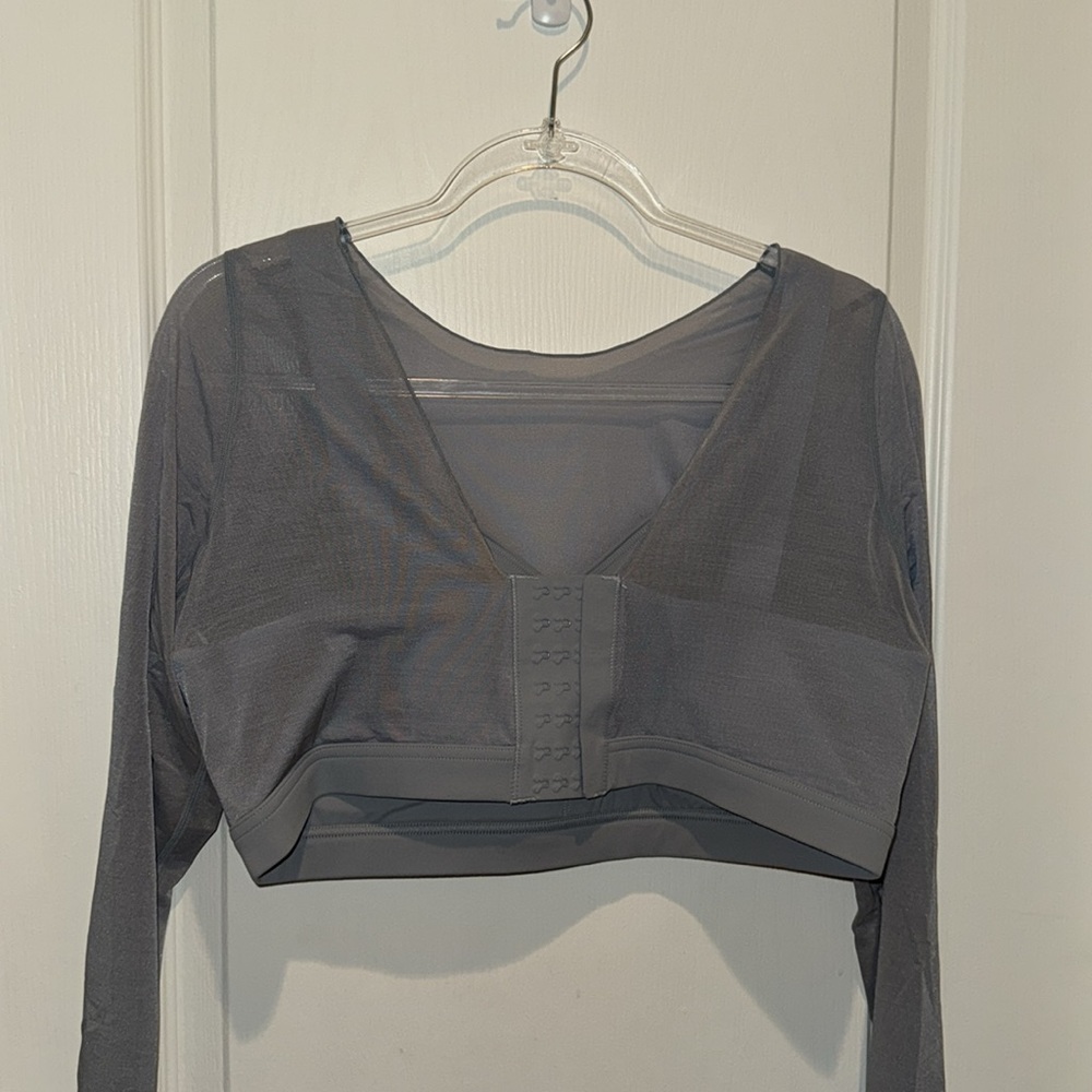 POPFLEX Gray Long Sleeve Sports Bra - Picture 4 of 4